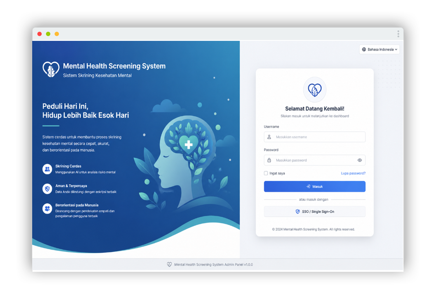 Mental Health Screening System Sistem Skrining Kesehatan Mental