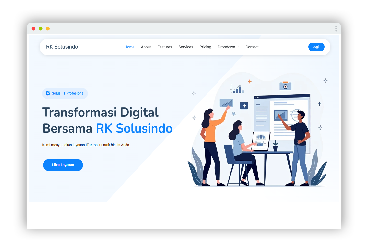 Website Company Profile Transformasi Digital Bersama RK Solusindo
