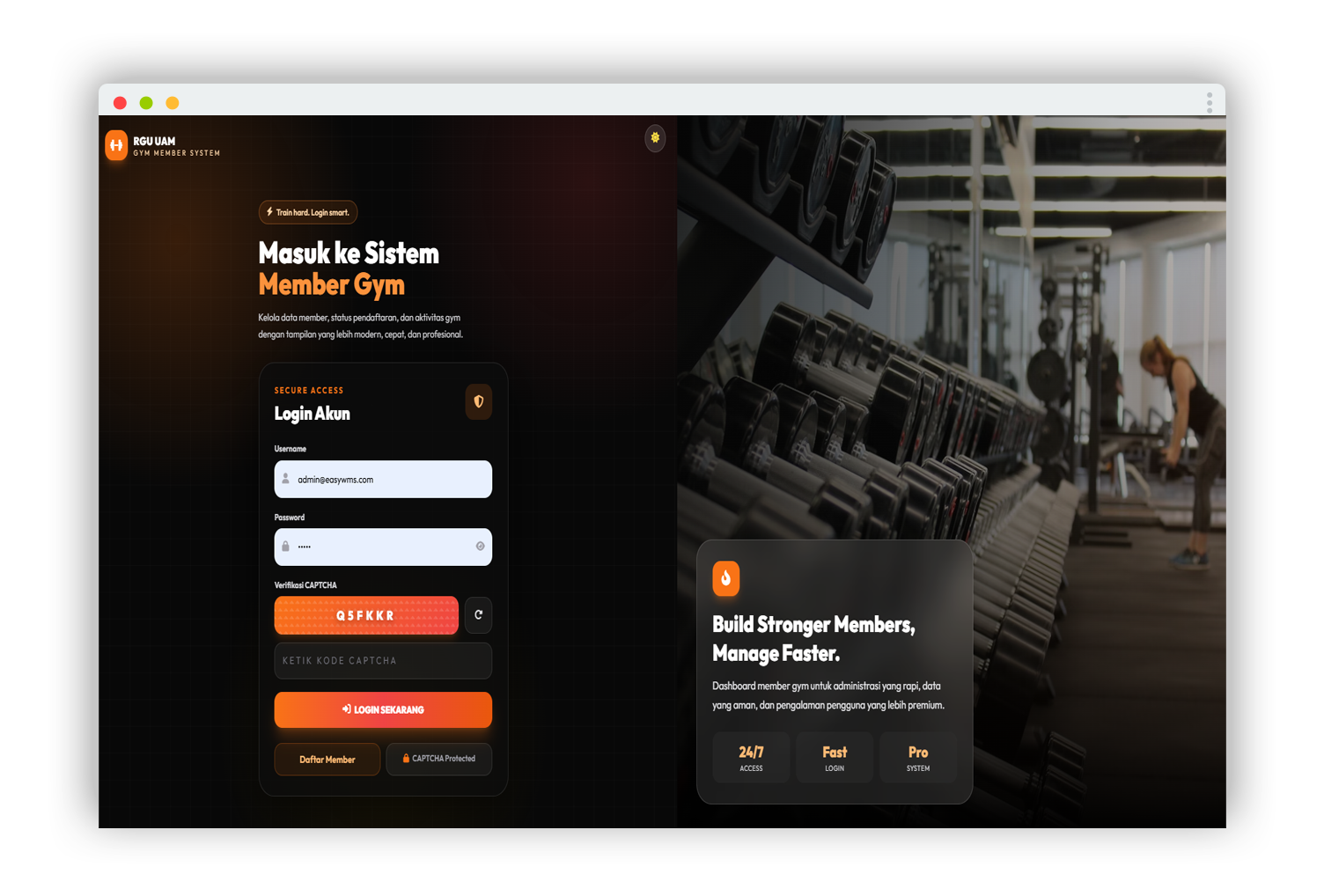 RGU UAM Sistem Pendaftaran Member Gym